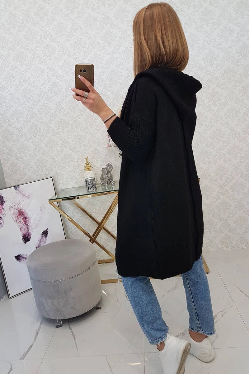 Cardigan with hood 2020 - 14 / – Black цвет / color | Lexline Fashion