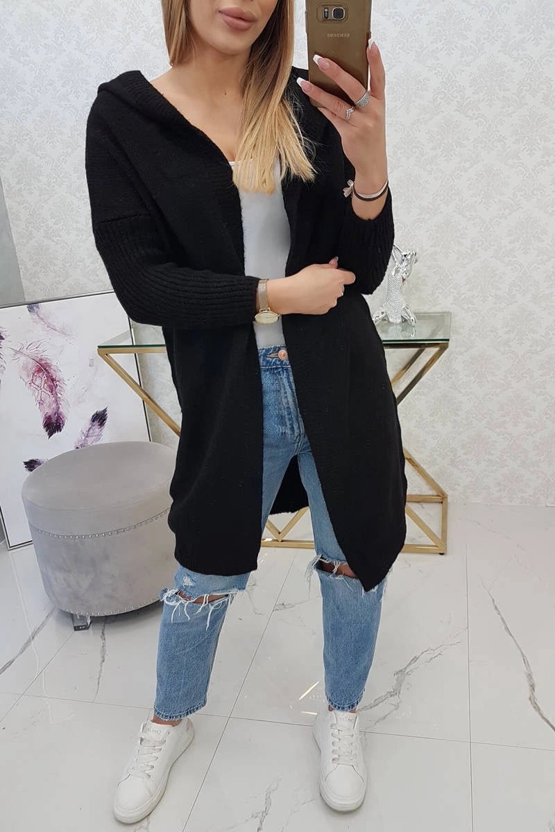 Cardigan with hood 2020 - 14 / – Black цвет / color | Lexline Fashion
