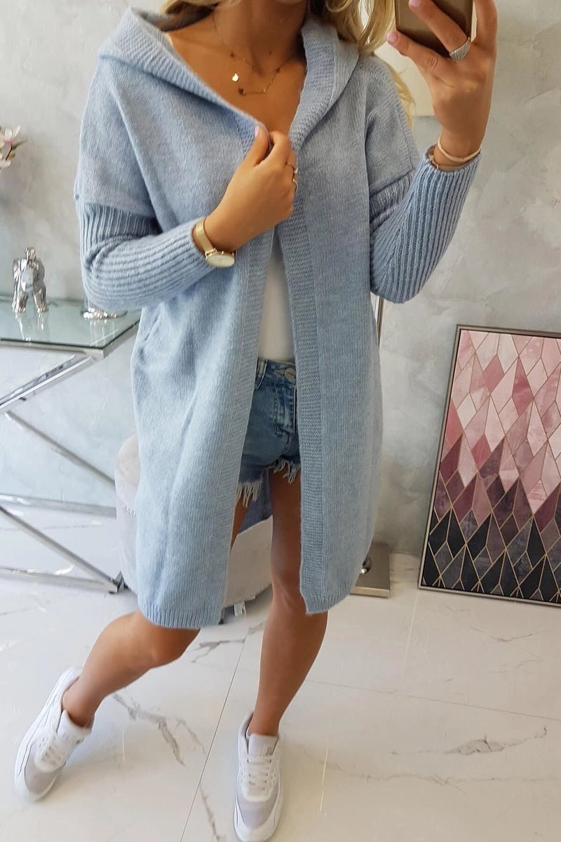 Cardigan with hood 2020 - 14 / – Blue цвет / color | Lexline Fashion