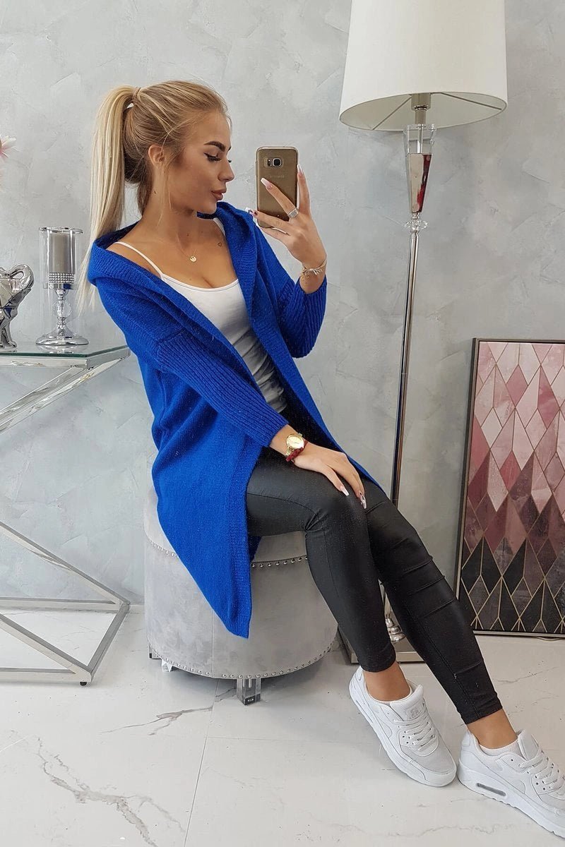 Cardigan with hood 2020 - 14 / – Blue cornflower цвет / color | Lexline Fashion