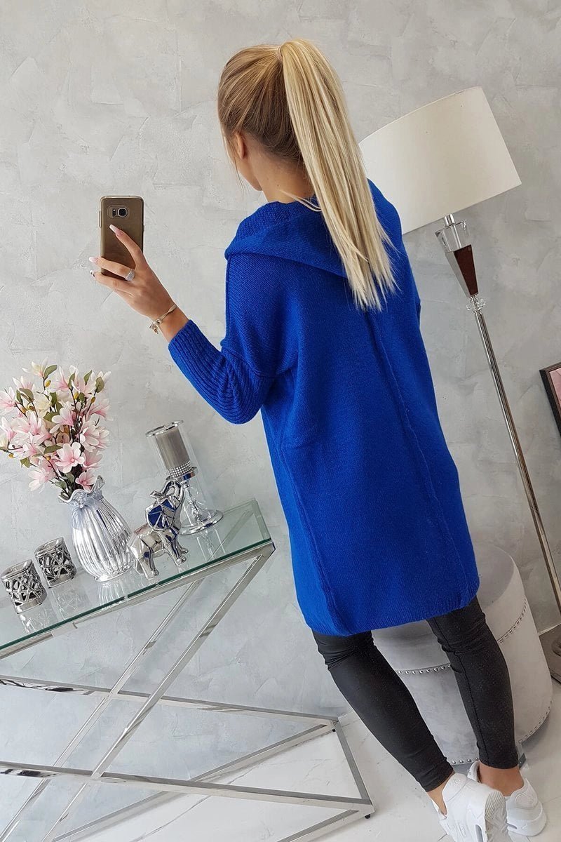 Cardigan with hood 2020 - 14 / – Blue cornflower цвет / color | Lexline Fashion