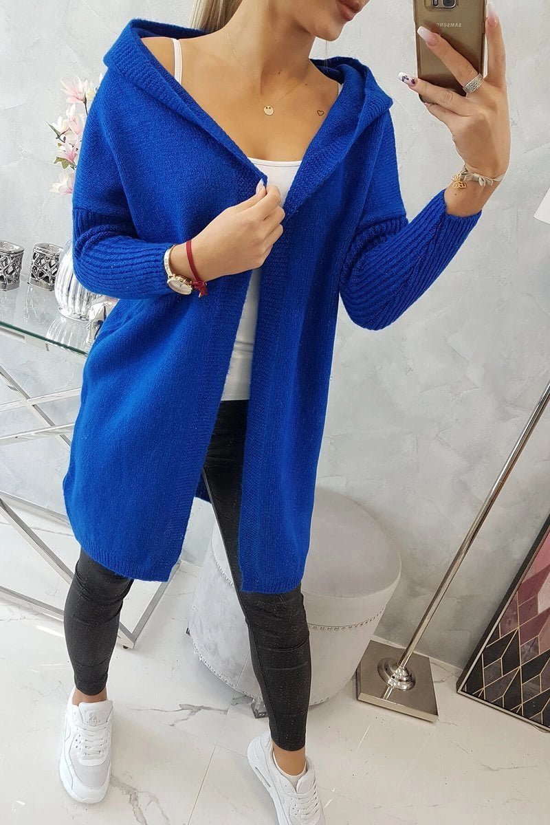 Cardigan with hood 2020 - 14 / – Blue cornflower цвет / color | Lexline Fashion