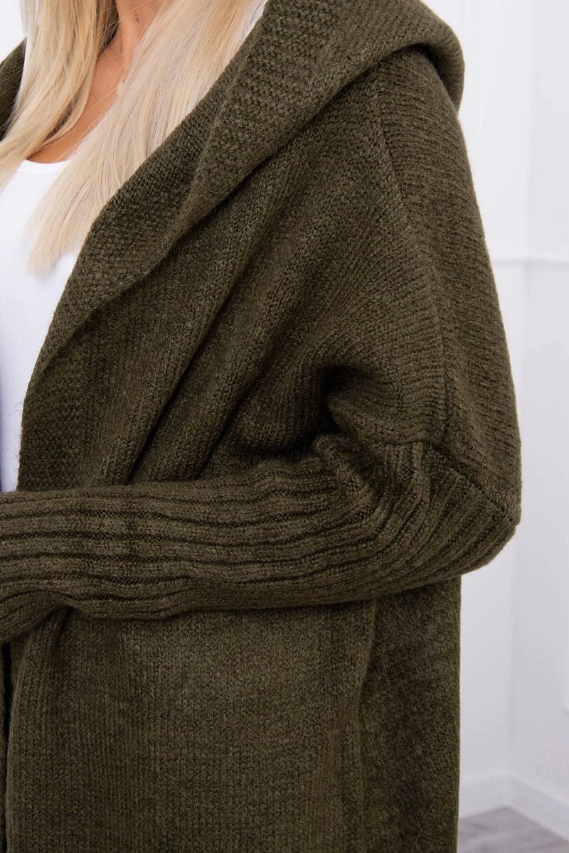 Cardigan with hood 2020 - 14 / – Khaki цвет / color | Lexline Fashion