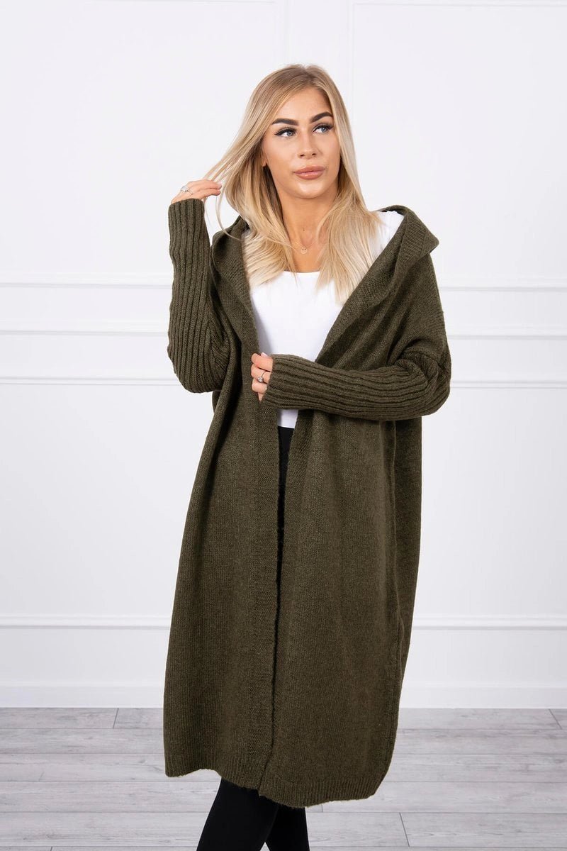 Cardigan with hood 2020 - 14 / – Khaki цвет / color | Lexline Fashion