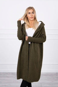 Cardigan with hood 2020 - 14 / – Khaki цвет / color | Lexline Fashion
