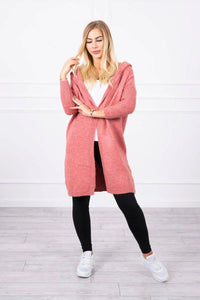 Cardigan with hood 2020 - 14 / – Pink || Dark цвет / color | Lexline Fashion