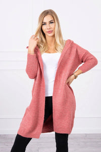 Cardigan with hood 2020 - 14 / – Pink || Dark цвет / color | Lexline Fashion