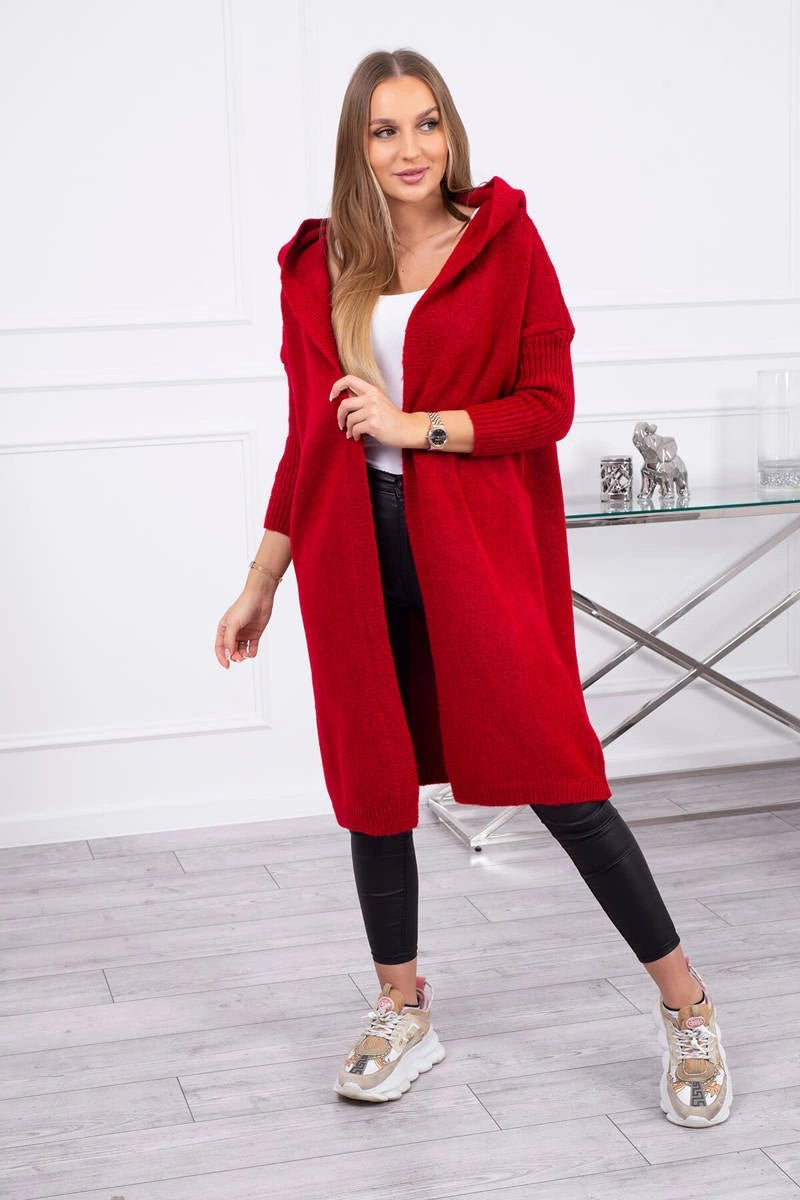 Cardigan with hood 2020 - 14 / – Red цвет / color | Lexline Fashion