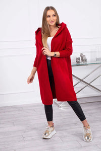 Cardigan with hood 2020 - 14 / – Red цвет / color | Lexline Fashion
