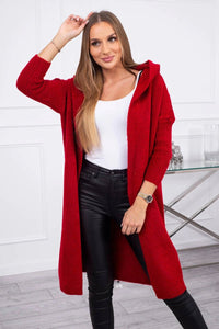 Cardigan with hood 2020 - 14 / – Red цвет / color | Lexline Fashion