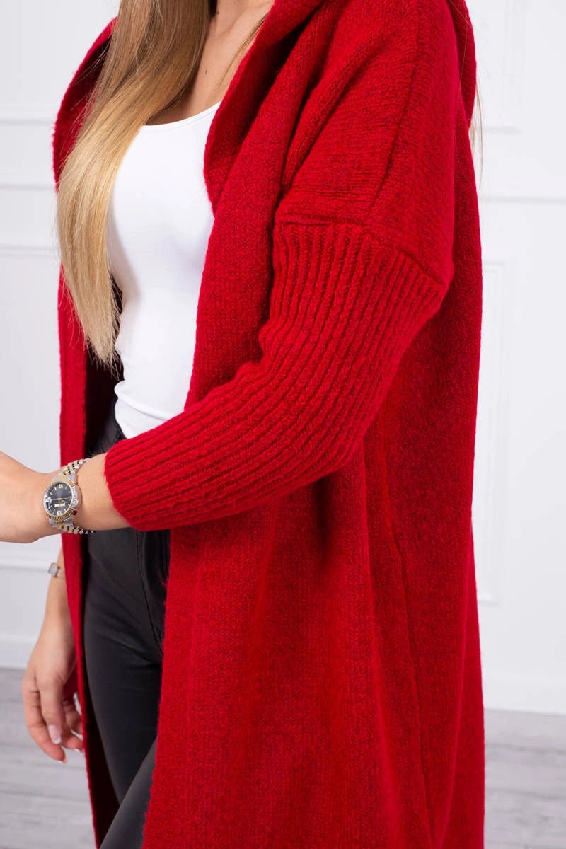 Cardigan with hood 2020 - 14 / – Red цвет / color | Lexline Fashion