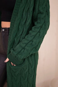Cardigan with hood and pockets 2019 - 24 / – Dark || green цвет / color | Lexline Fashion