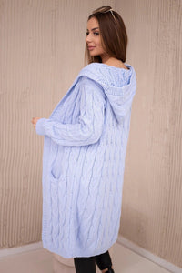 Cardigan with hood and pockets 2019 - 24 / – Light | Blue цвет / color | Lexline Fashion