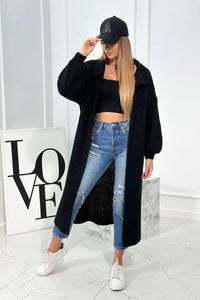 Cardigan with mohair PL - 2 / – Black цвет / color | Lexline Fashion
