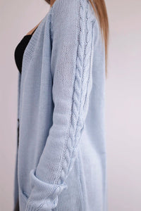 Cardigan with pockets 2020 - 3 / – Blue цвет / color | Lexline Fashion