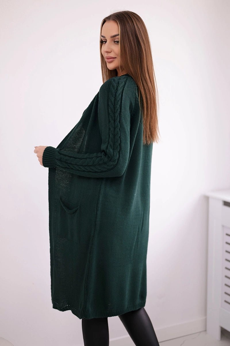Cardigan with pockets 2020 - 3 / – Green цвет / color | Lexline Fashion