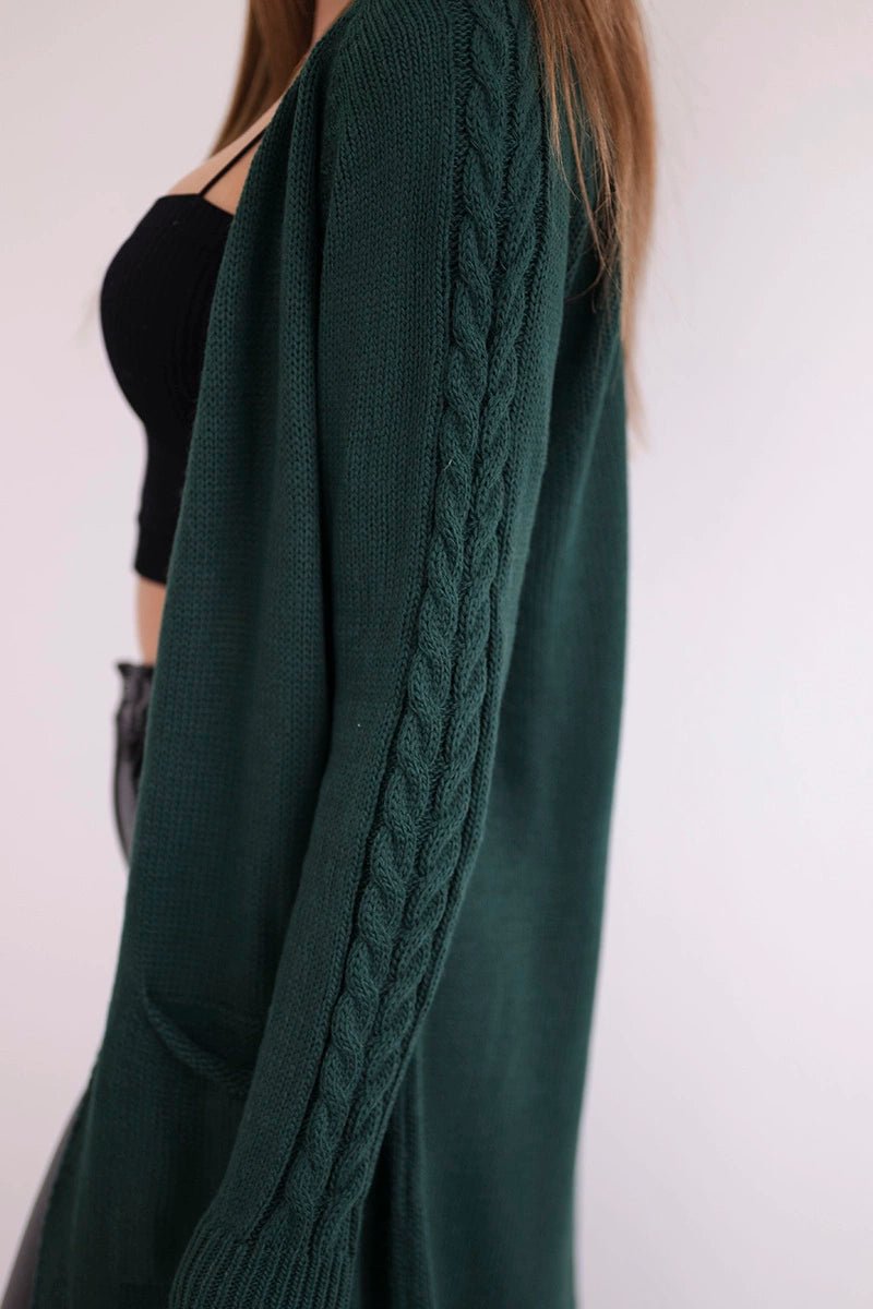 Cardigan with pockets 2020 - 3 / – Green цвет / color | Lexline Fashion