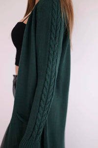 Cardigan with pockets 2020 - 3 / – Green цвет / color | Lexline Fashion