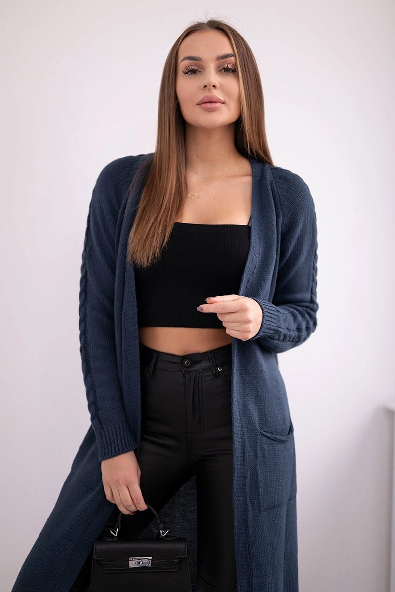 Cardigan with pockets 2020 - 3 / – Jeans цвет / color | Lexline Fashion