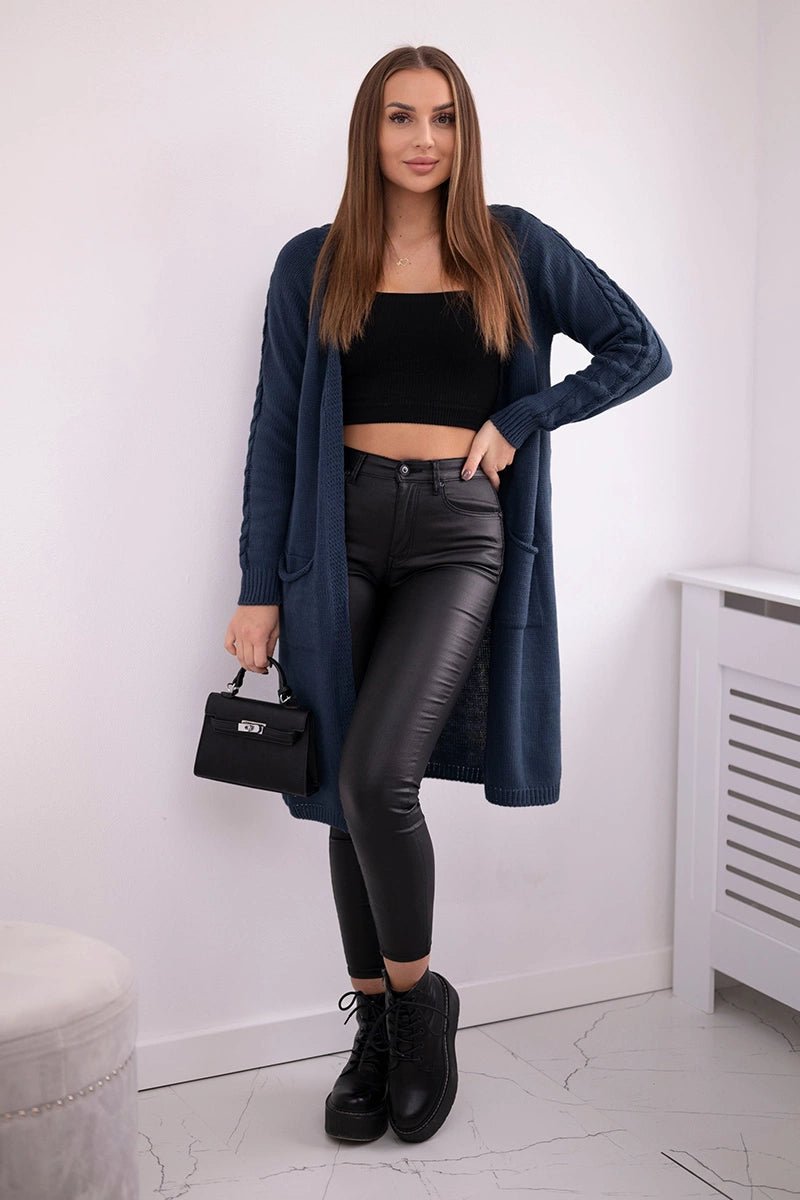 Cardigan with pockets 2020 - 3 / – Jeans цвет / color | Lexline Fashion