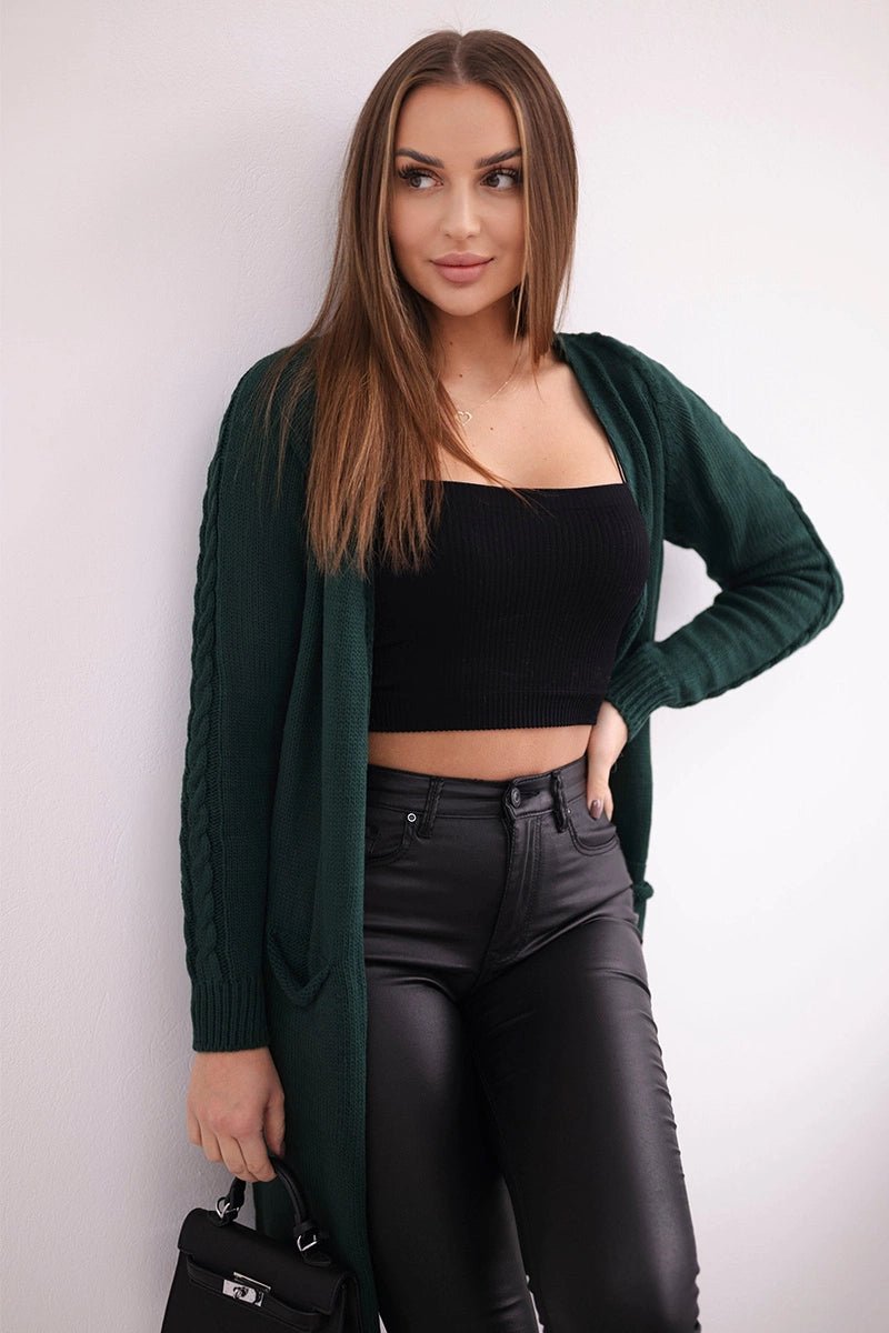 Cardigan with pockets 2020 - 3 / – Mint || Dark цвет / color | Lexline Fashion