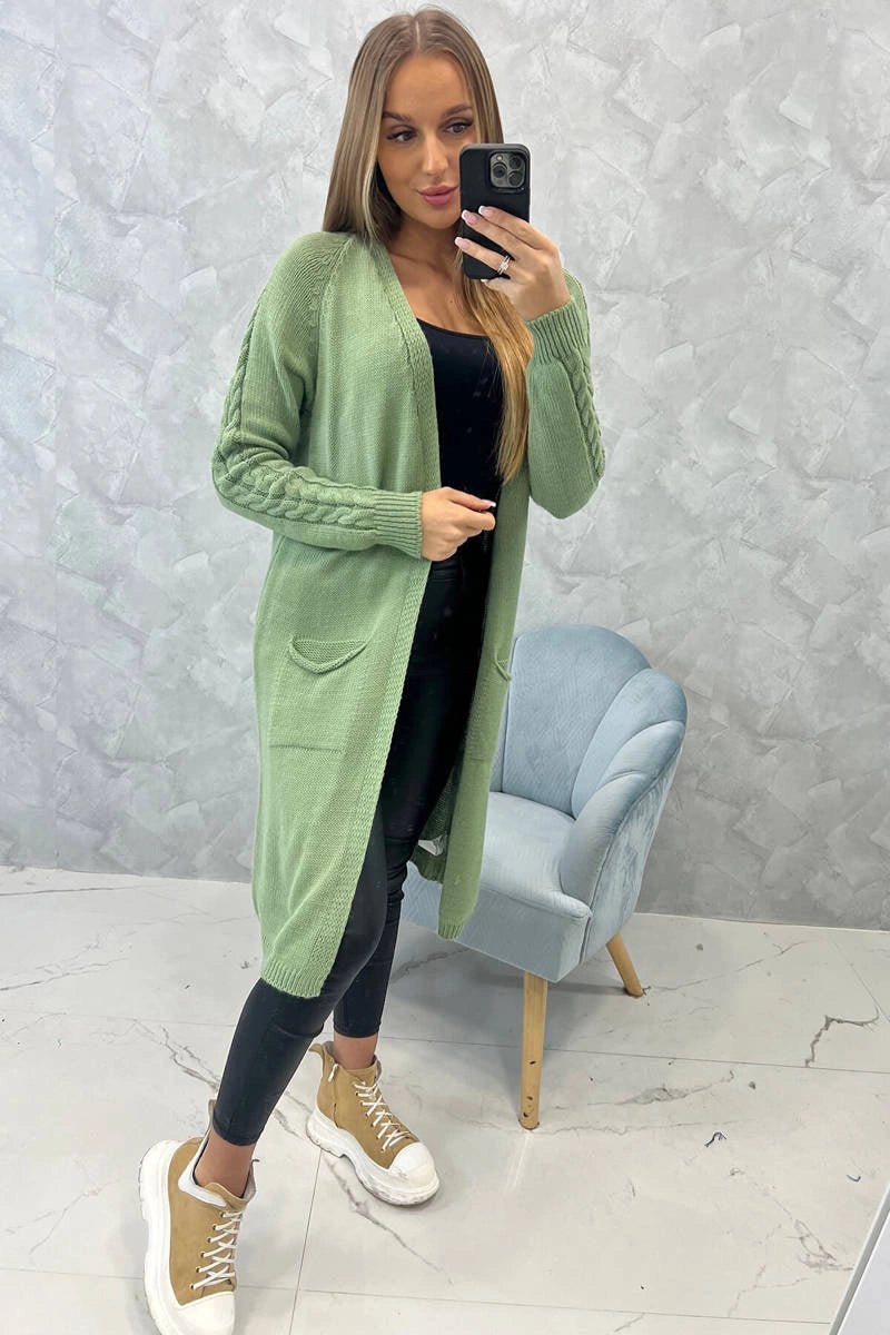 Cardigan with pockets 2020 - 3 / – Mint || Dark цвет / color | Lexline Fashion