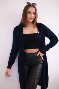 Cardigan with pockets 2020 - 3 / – Navy blue цвет / color | Lexline Fashion