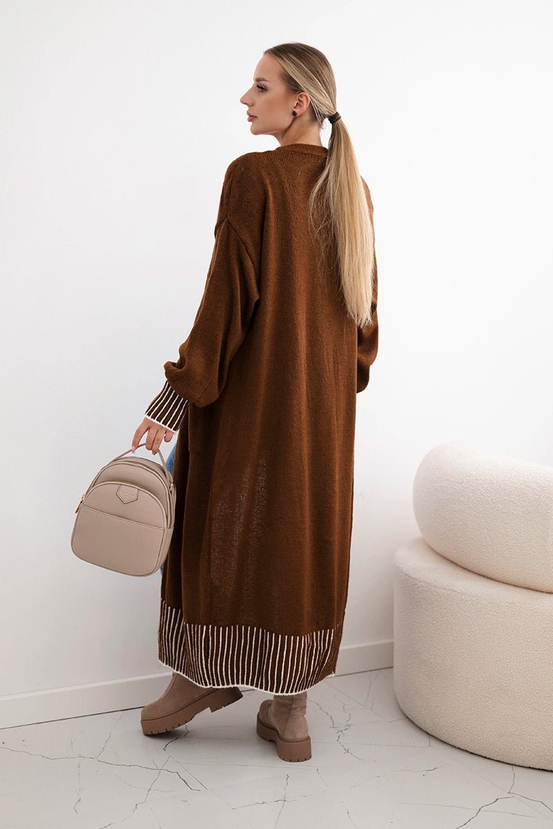 Cardigan with pockets IT - 48 / – Brown цвет / color | Lexline Fashion