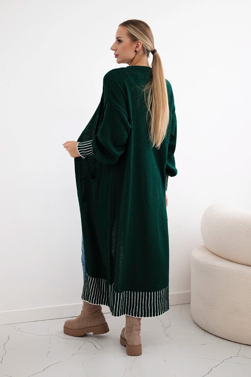 Cardigan with pockets IT - 48 / – Dark || green цвет / color | Lexline Fashion