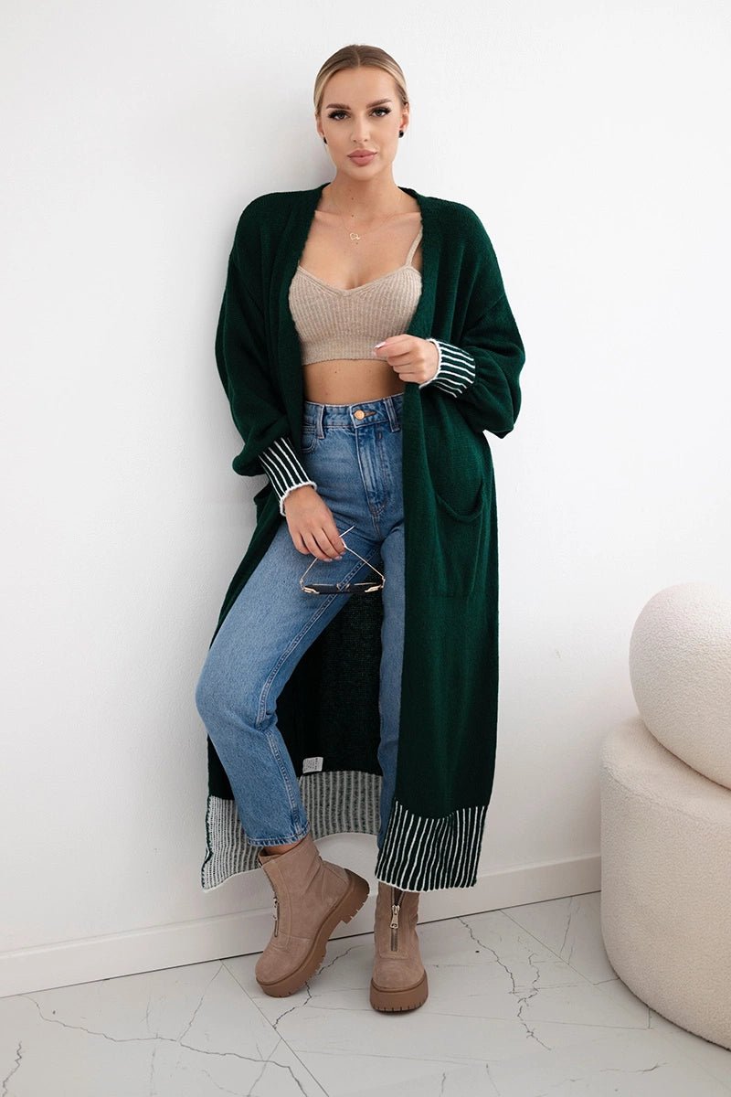 Cardigan with pockets IT - 48 / – Dark || green цвет / color | Lexline Fashion