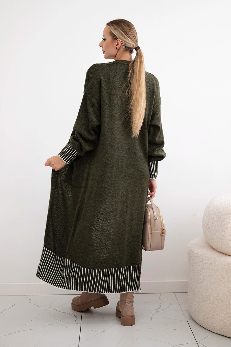 Cardigan with pockets IT - 48 / – Khaki цвет / color | Lexline Fashion
