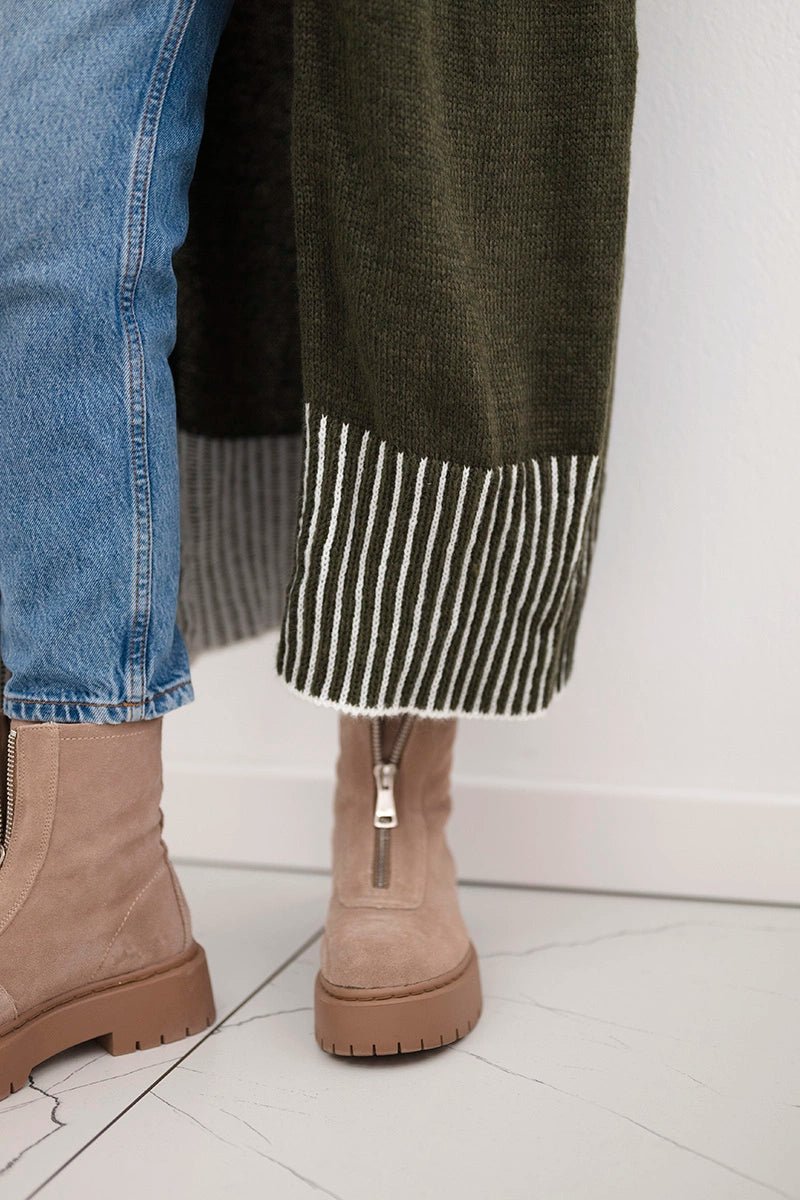 Cardigan with pockets IT - 48 / – Khaki цвет / color | Lexline Fashion