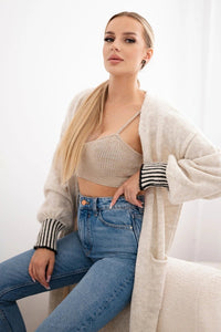 Cardigan with pockets IT - 48 / – Light || Beige цвет / color | Lexline Fashion