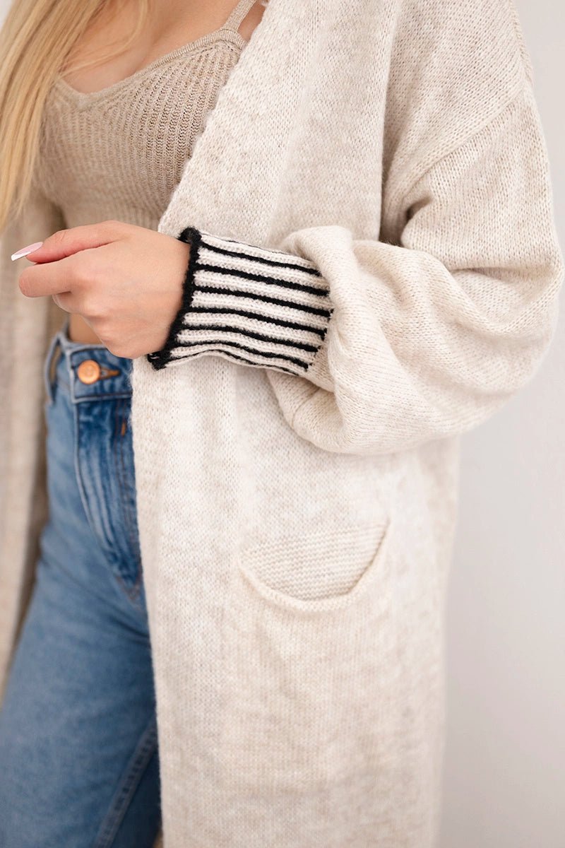 Cardigan with pockets IT - 48 / – Light || Beige цвет / color | Lexline Fashion