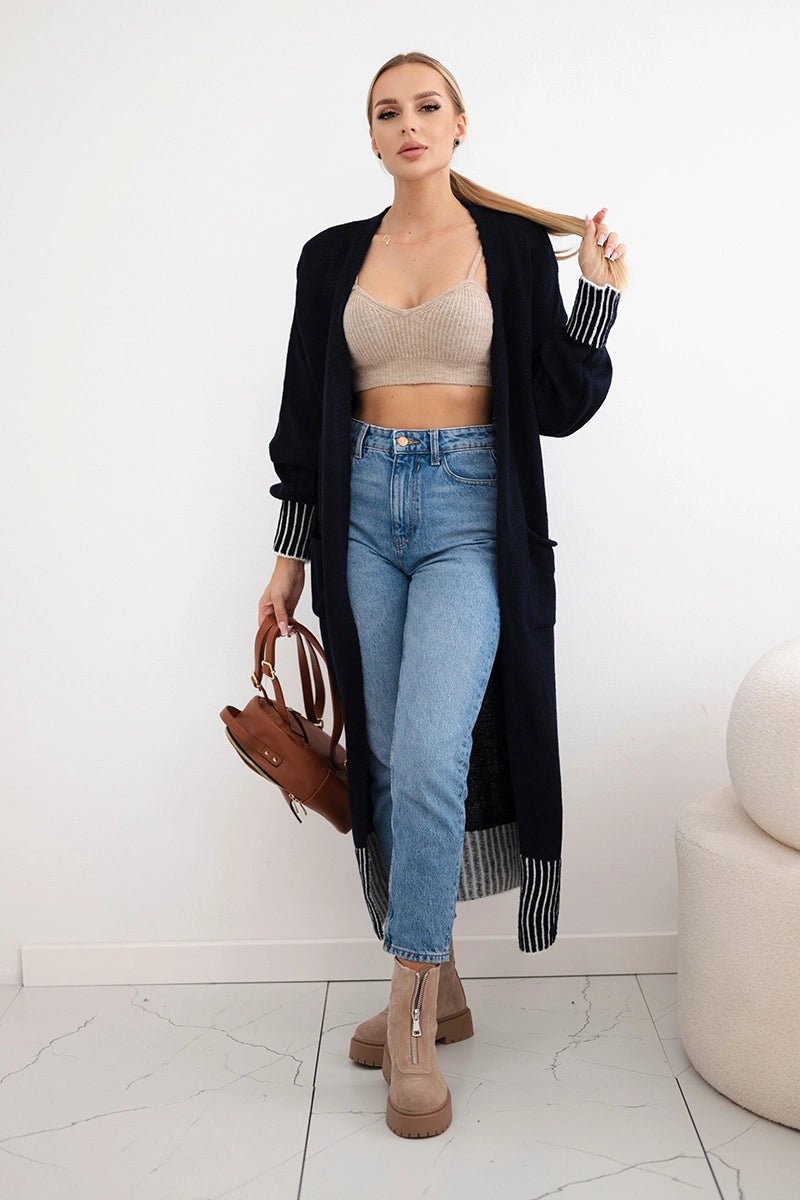 Cardigan with pockets IT - 48 / – Navy blue цвет / color | Lexline Fashion