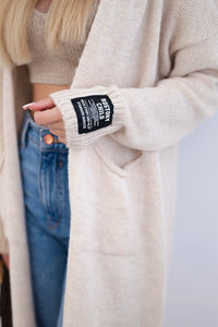 Cardigan with pockets IT - 52 / – Beige цвет / color | Lexline Fashion