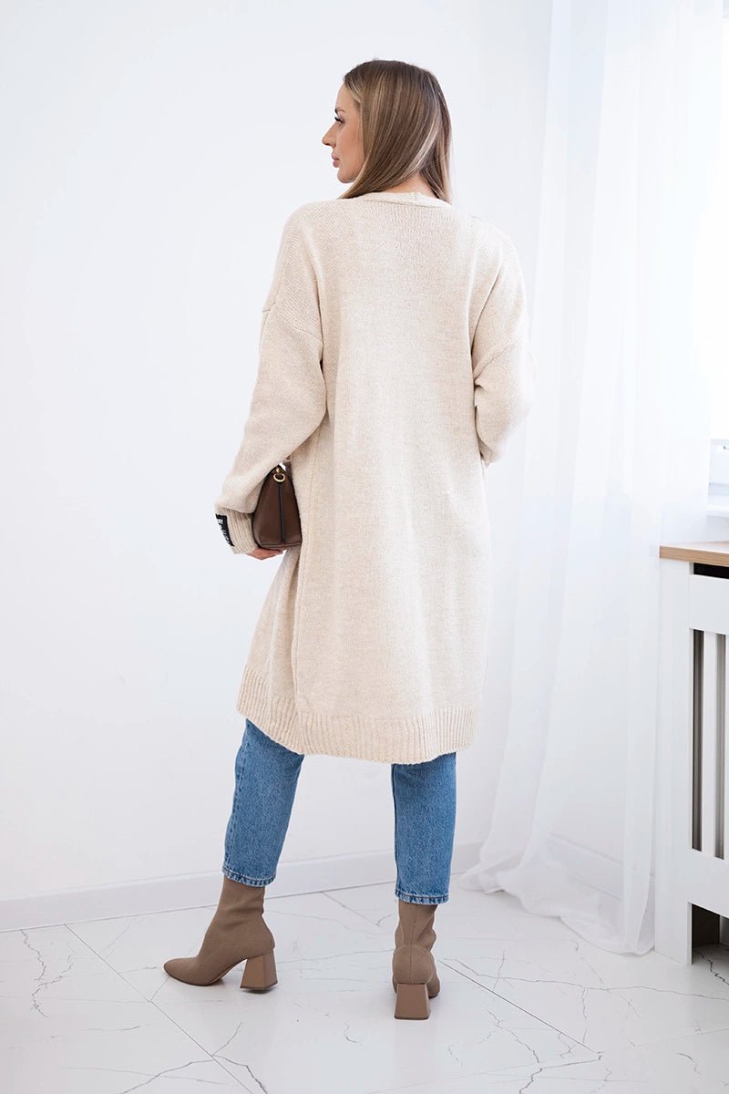 Cardigan with pockets IT - 52 / – Beige цвет / color | Lexline Fashion
