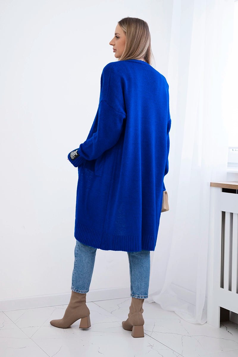 Cardigan with pockets IT - 52 / – Blue cornflower цвет / color | Lexline Fashion