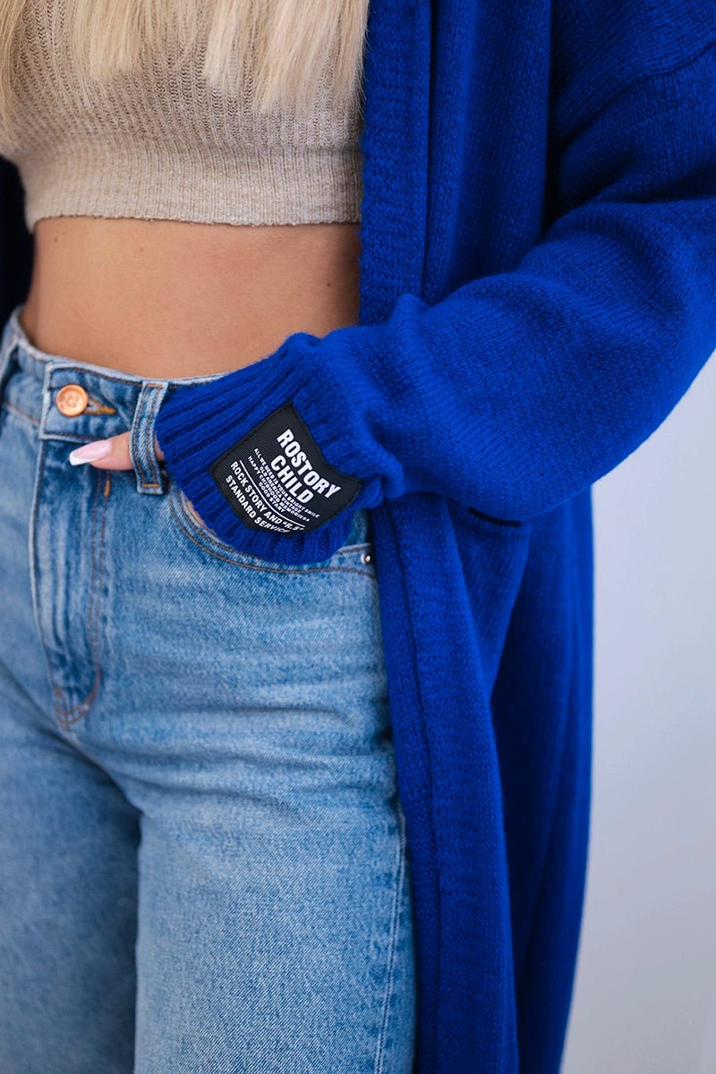 Cardigan with pockets IT - 52 / – Blue cornflower цвет / color | Lexline Fashion