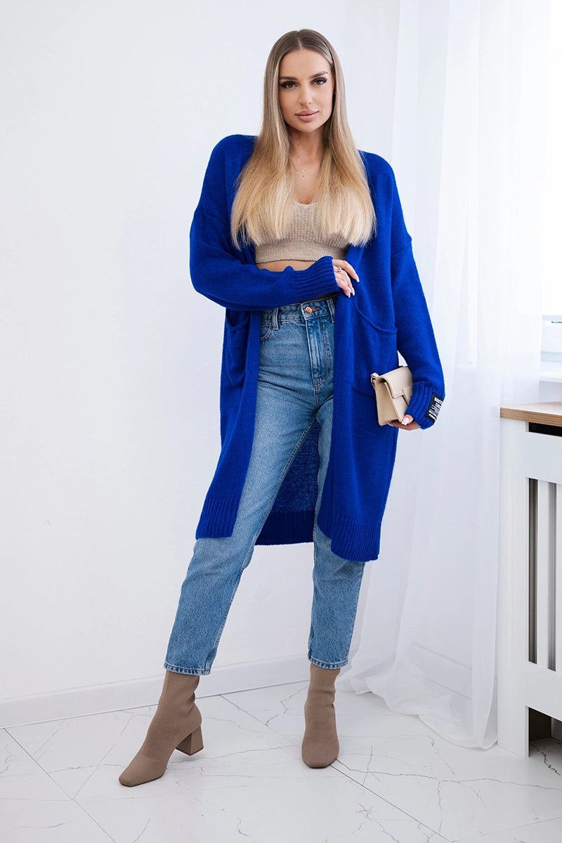 Cardigan with pockets IT - 52 / – Blue cornflower цвет / color | Lexline Fashion