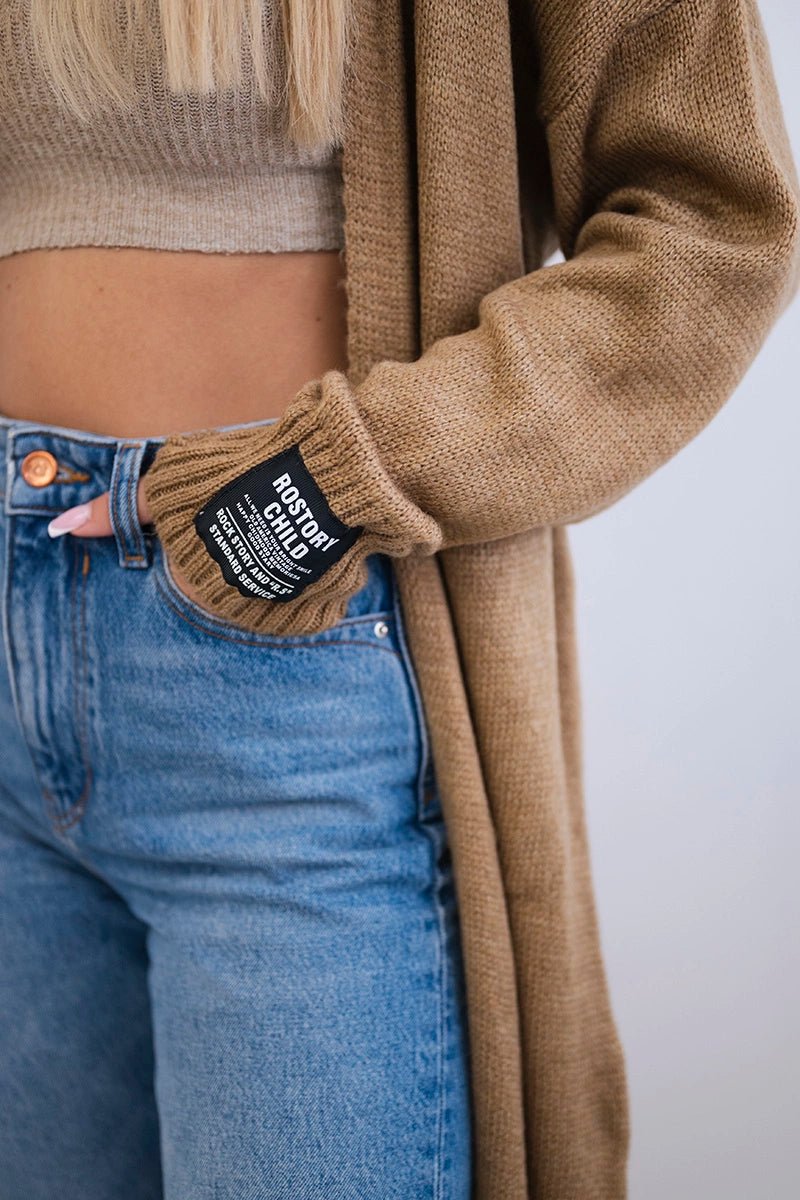 Cardigan with pockets IT - 52 / – Camel цвет / color | Lexline Fashion