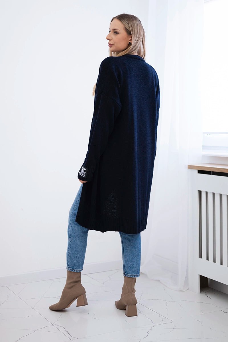 Cardigan with pockets IT - 52 / – Navy blue цвет / color | Lexline Fashion