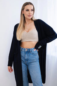 Cardigan with pockets IT - 52 / – Navy blue цвет / color | Lexline Fashion
