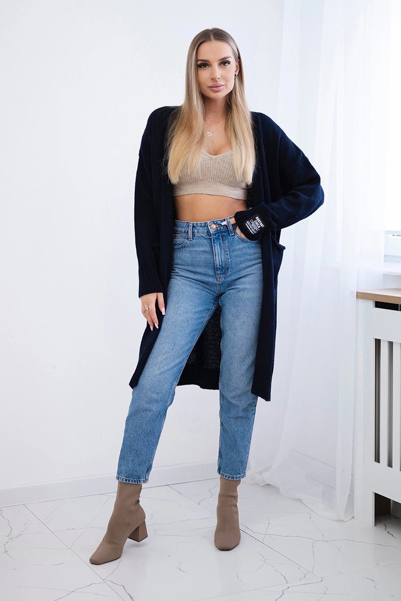 Cardigan with pockets IT - 52 / – Navy blue цвет / color | Lexline Fashion