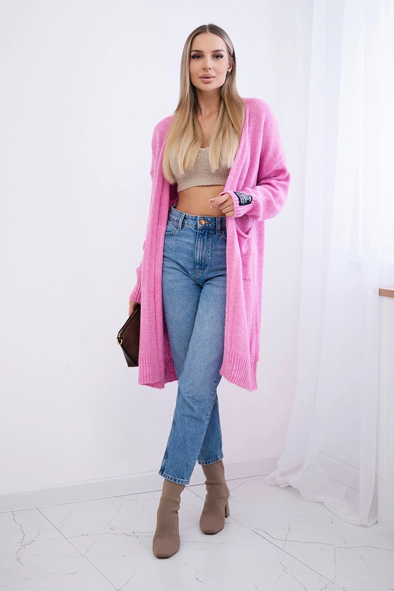 Cardigan with pockets IT - 52 / – Pink цвет / color | Lexline Fashion