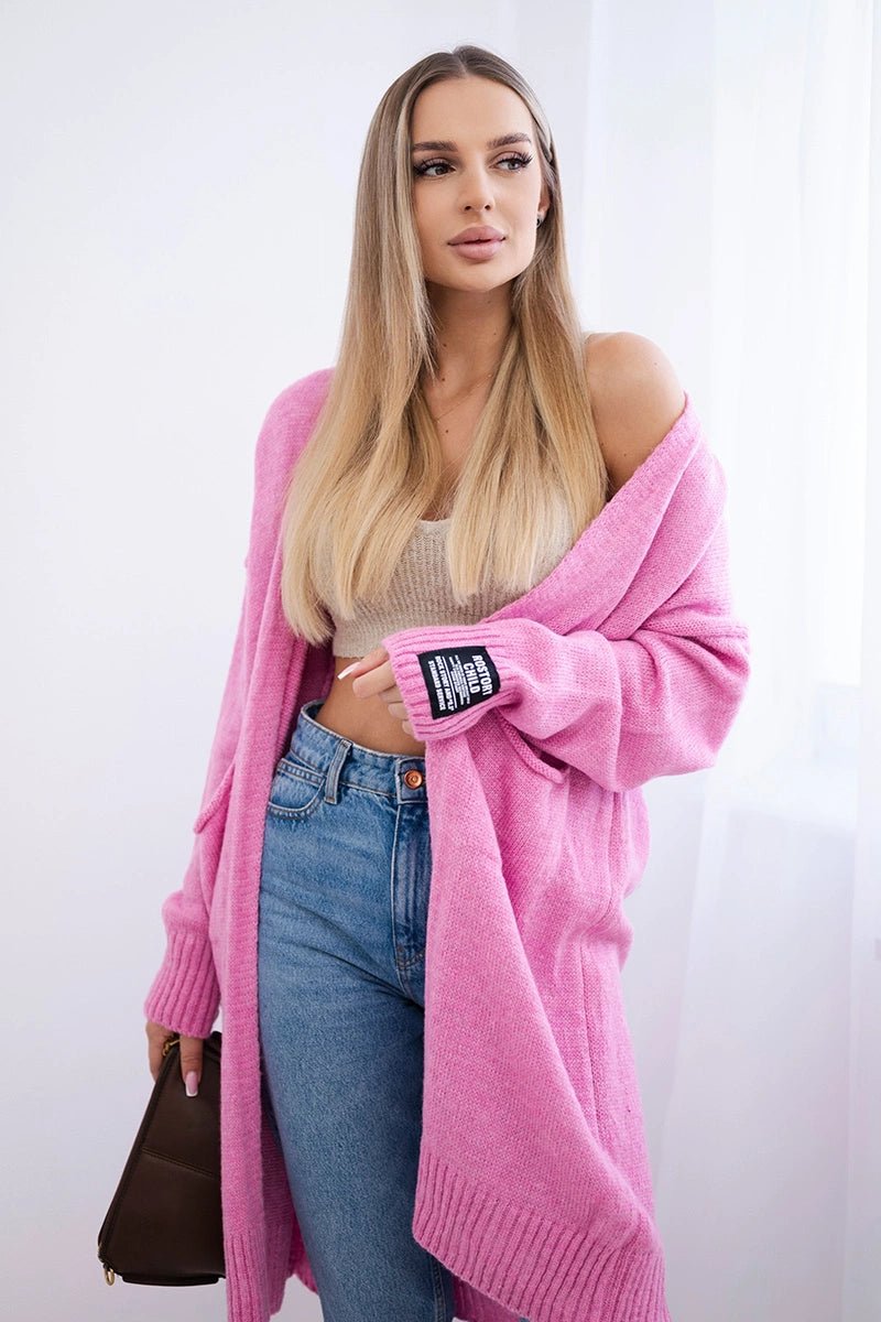 Cardigan with pockets IT - 52 / – Pink цвет / color | Lexline Fashion