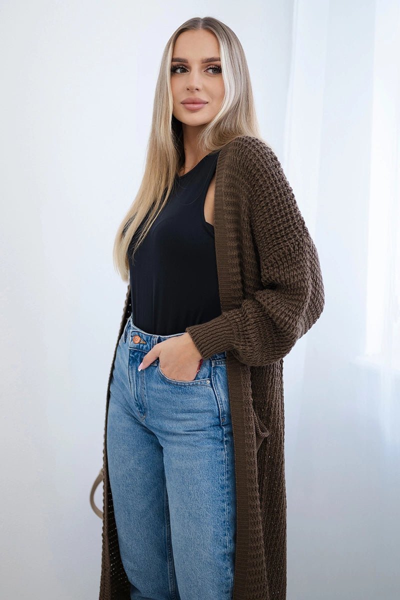 Cardigan with pockets IT - 56 / – Brown цвет / color | Lexline Fashion