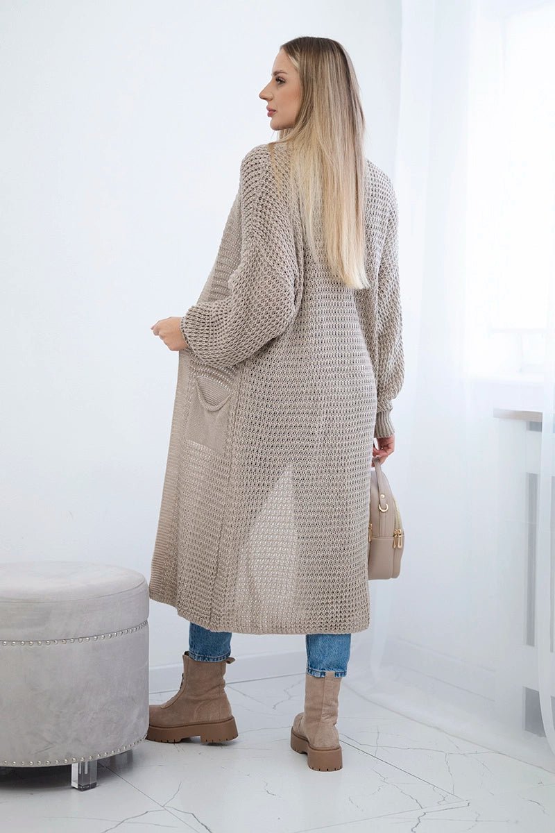 Cardigan with pockets IT - 56 / – Dark || beige цвет / color | Lexline Fashion