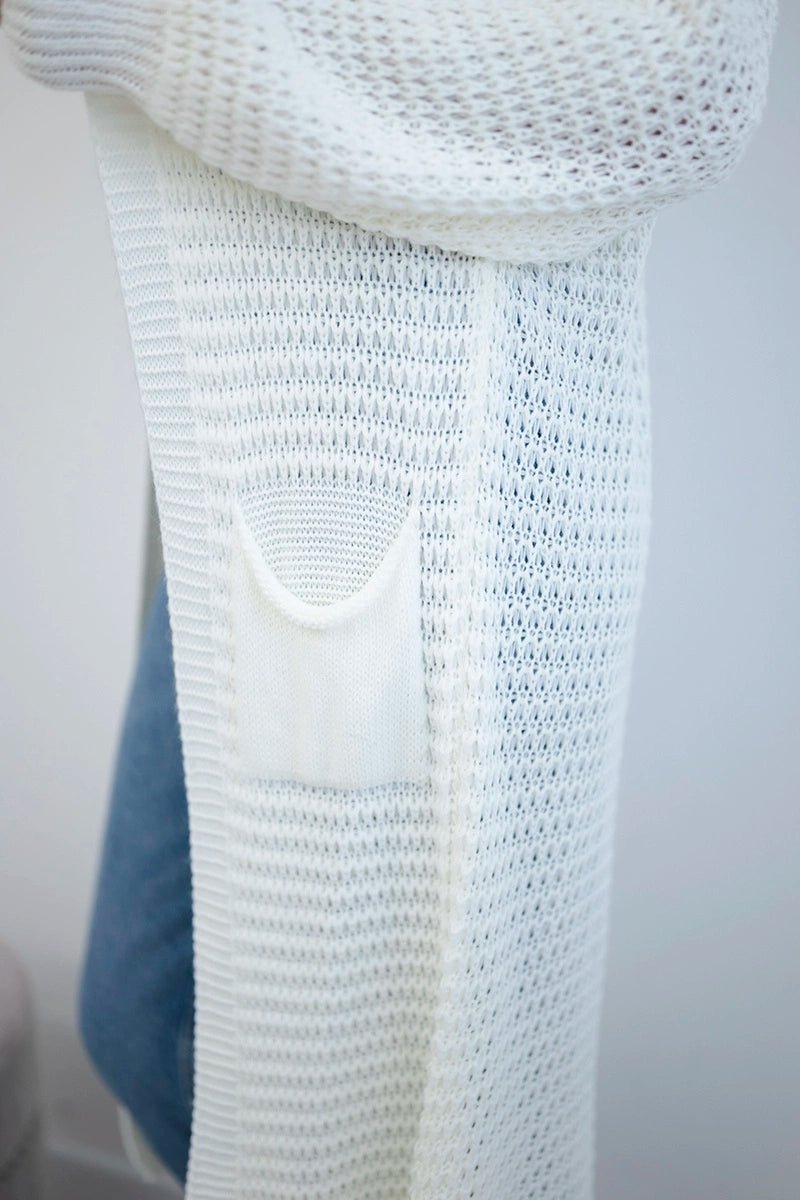 Cardigan with pockets IT - 56 / – Ecru цвет / color | Lexline Fashion