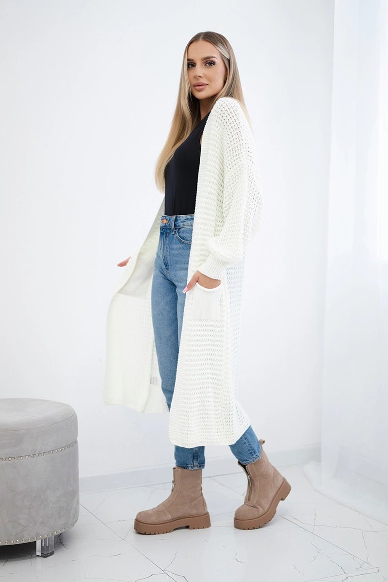 Cardigan with pockets IT - 56 / – Ecru цвет / color | Lexline Fashion